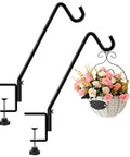Heavy Duty 14 Inch Deck Hooks 2 Pack Bird Feeder Hangers For Rails Fits 1 To 3 Inch Thick Decks Black Powder Coated Steel