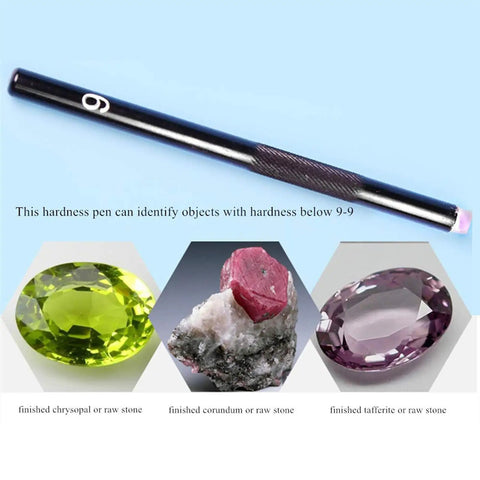 5 Through 9 Mohs Hardness Pen Kit With Storage Box For Quick Scratch Tests Jewelry Glass Jade And Minerals Dope Tool Set With Durable Metal Pen Holder, black hardness pen