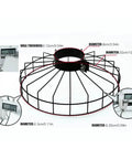 Stainless Steel Propeller Guard For Boat Motors Durable Propeller Net Cover And Safety Cage with measurements diagram shown.