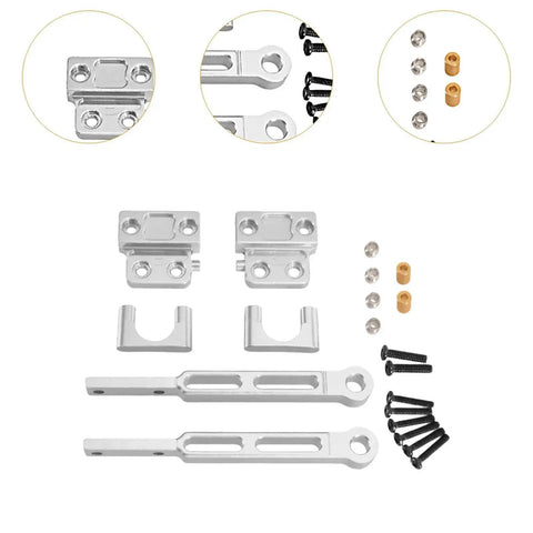 One Twelfth Scale RC Rear Axle Upgrade Kit With Aluminum Alloy Suspension Links And Sturdy Chassis Components For MN82 Pro And MN82 Silver