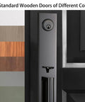 Double Door Handle Set With Deadbolt And Lever For Front Doors Keyed Alike Cylinders Right And Left Handed Heavy Duty Pewter Black