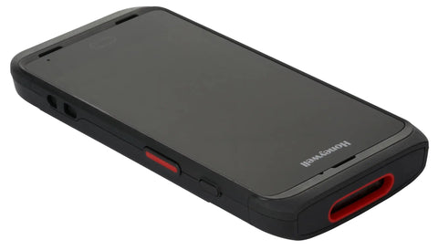 Heavy Duty Android PDA Handheld Mobile Computer Equipped With Rapid 2D Scanner And WiFi And WWAN NFC Reader And Camera showing black and red design.