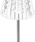 Cordless Crystal Lamp With Color Changing Touch Control, Rechargeable Diamond Table Light on metal base for bedrooms and living rooms