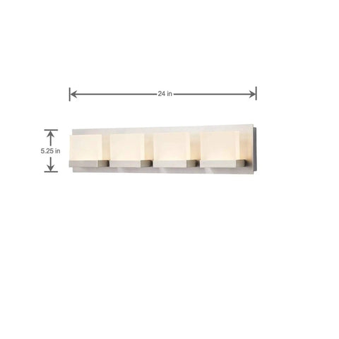 Alberson 4 Light Brushed Nickel LED Bath Bar Light Modern Vanity Fixture sleek lines energy efficient illumination