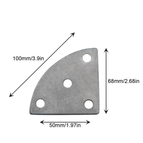 Six Piece Triangle Iron Plates Set For Furniture Connection Beefy Heavy Duty Brackets, 100mm x 68mm x 50mm dimensions
