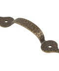 Antique Brass Hammered Drawer Pull With 3 1/4 Inch Centers, 5 Inch Width And 1 Inch Height, Vintage Reproduction Furniture Hardware