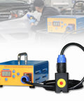 Portable Car Dent Fix Kit With Induction Heating And Digital Display PDR Puller, auto body dent removal tool in use on vehicle