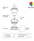 Diagram of Turkish Mosaic Glass Table Lamp Tiffany Style Handmade With Bronze Base LED Bulb Included Multicolored Globe Lamp components