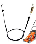 Throttle Cable for Push Mower Replacement Universal ABS Fit 30 Inch Lawn Mower Parts shown with mower and cable