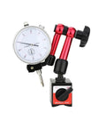 Lever Dial Indicator Magnetic Holder With Measuring Probes And Stand Magnetic Base Comparator Tool For Watchmaking And DIY Includes 10mm Probes And Stand B, red arms and dial