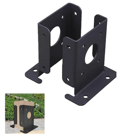 Two Pack Wood Fence Post Anchor Base Brackets For Pergola And Fence Posts Backyard Deck Projects, DIY Friendly Easy Install