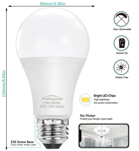 Powerful 100W Equivalent E26 LED Bulbs Daylight White 6500K Non-Dimmable Medium Screw Base Energy Saving Halogen Replacement