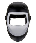 Front view of Speedglas 9100 Welding Helmet Replacement Part With Side Windows Headband And Silver Front Panel No ADF Durable Shell