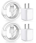 MFi Certified Lightning Cables And Fast USB Wall Charger 2 Pack For iPhone 14 13 12 11 Pro Max XR XS X 8 7 6S 6