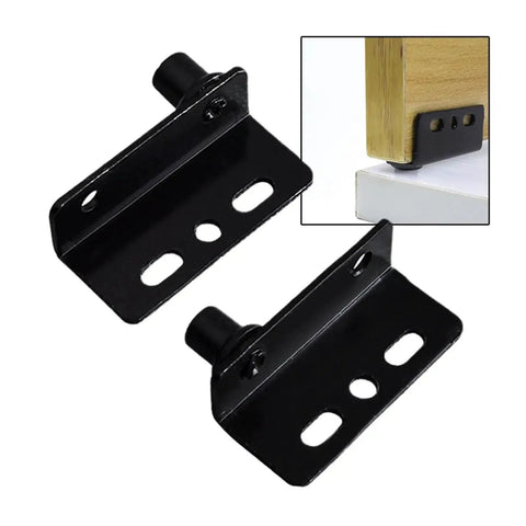 2 Pack Pivot Hinges Black Heavy Duty Concealed Shaft With Bushing for wood doors cabinets wardrobes drawers shown installed