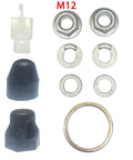 Heavy Duty 12mm Shaft Nut Cover And Washer Set For Hub Motors, featuring steel washers, rubber caps, and spacer ring.