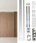Heavy Duty Hidden Sliding Barn Door Hardware And Track For 30 To 47 Inch Doors, kit with tracks, rollers, installed door view