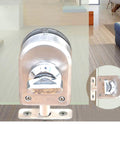 Keyless Glass Door Lock For 10mm To 12mm Glass Doors In Stainless Steel, Floor Latch Bolt installed on glass door, indoor view