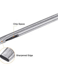 Close-up of a stainless steel punch from the 9 Piece Stainless Steel Leather Hole Punch Set With A5 Cutting Mat For Leather, Fabric, Canvas And More Oblong Punch Tools, showing sharpened edge and chip space.