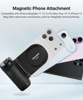 MagSafe Compatible Phone Grip With Wireless Charging And 3500mAh Battery attached to multiple smartphone models