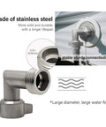 90-degree stainless steel hose elbow with 3/4-inch GHT threads for RV water hoses; easy-grip connector; 1-pack