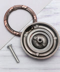 5-Piece Round Vintage Single-Hole Drawer Pulls Metal Cabinet Knobs with 47mm Ring Diameter, back view