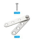 Hidden Door Pivot Hinges 2 Pack 360 Degree Rotation Up Down Shaft Hardware with screws, silver tone, heavy-duty, easy install, PATIKIL