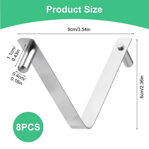 Stainless Steel Pool Pole Clips For Brush And Skimmer Attachments, Push Button Butterfly Clip Set For Quick Tool Changes, No Fuss