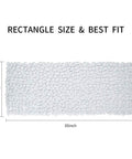 Top Rated Premium Heavy Duty Non Slip Shower Mat For Bathtub with clear textured surface, 16x35 inch size, showing dimensions.