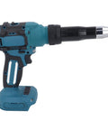 Get Your Cordless Rivet Gun With 18V Brushless Motor For Fastening Kit Auto Parts That Fits BL1840 Battery Dual Speed Settings Plus Led Work Light For Steel And Aluminum Jobs, cordless blue rivet gun with battery base