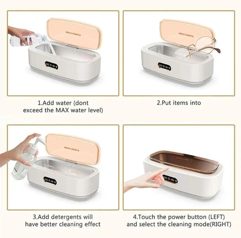 Step-by-step guide using the Ultra Portable Vibration Jewelry Cleaner Machine Packs Hella Crisp Sonic Scrubbing.