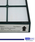 Replacement True HEPA Filter For Quiet Flo Series Vacuum And Air Purifier Fits 30090 30095 30105 with usage instructions visible