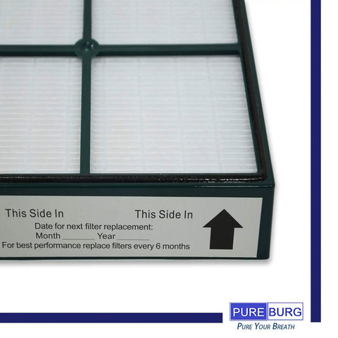 Replacement True HEPA Filter For Quiet Flo Series Vacuum And Air Purifier Fits 30090 30095 30105 with usage instructions visible