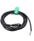 Elbow M12 A Coded 4 Pin Female Connector Shielded Cable to Bare Wire Leads for Sensor Actuator and Industrial Automation Rock Solid Plug And Play Ready Ideal for DeviceNet CANopen IO Link Profibus Networking 3m cable coiled