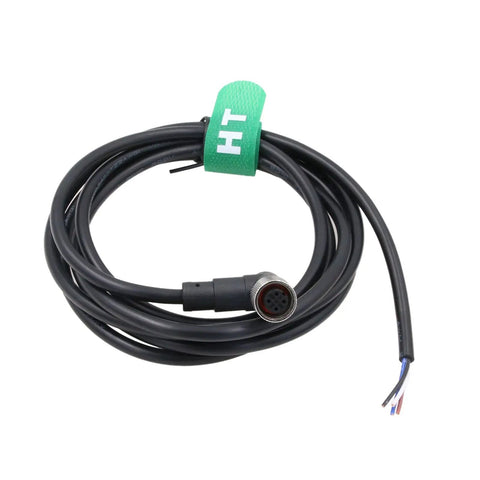 Right Angle M12 A Coded 4 Pin Female Connector Cable With Open Wire Ends For Industrial Automation Devices And Sensor Actuator Networks IO Link Profibus CANopen DeviceNet 15m Length coiled view