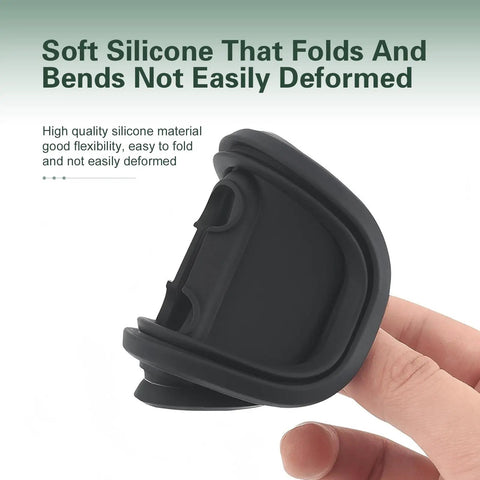 Top Shelf Soft Silicone Door Latch Covers 4 Pack Fits Cars Trucks Suv close-up of flexible black silicone material.