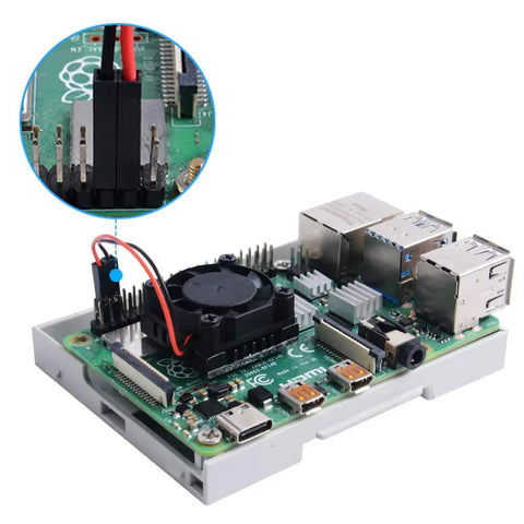 Raspberry Pi 4 DIN Rail Case With Built In Fan Modular Box For Electrical Panels Heat Sinks Included For Pi 4 Model B