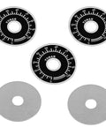 Five Pack Potentiometer Knob Dial Face Plate Kit 0-100 Rheostat Control for Variable Transformers, 60mm, Knurled Design