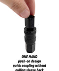 1/4-Inch Air Hose Fittings Kit With Quick Connects And 15-Piece Beefy Heavy-Duty Aluminum Air Coupler And Plug Set Lightweight Black Connector For Compressors And Pneumatic Tools, one-hand push-on coupler