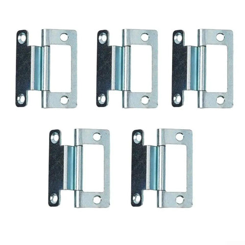 Five Heavy Duty Steel Cranked Flush Hinges for 15-19mm Cupboard Doors Zinc Plated Hardware in 5 Pack Bundle