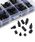 300 Piece Nylon Hex Spacer Screws And Nuts Kit M3 Black Insulation Non Conductive Corrosion Resistant For Electronics Assembly Electroplating Do It Yourself Projects in storage box