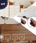 Kickass Heavy Duty Drawer Slides Rite Trak II Replacement Center Rail Furniture Glides Buttery Smooth Glide Hardware six piece set with brown plastic glides.