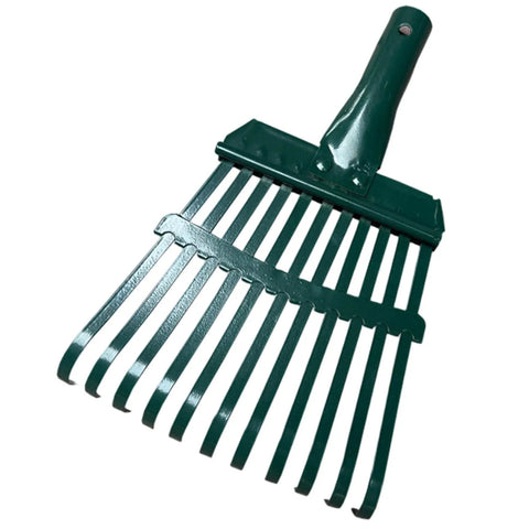 Heavy Duty 11-Tooth Carbon Steel Rake Head 10 Inch Wide Replacement With Pre Drilled Holes For Lawn Care Garden Yard Farm And Metal Debris Cleanup