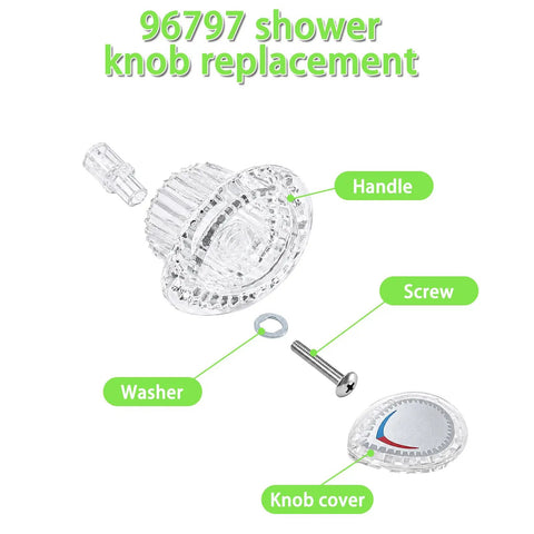 Shower Handle Replacement Kit For Chateau Single Handle Tub And Shower Faucets Fits 1225 Cartridge Includes screws washer knob insert