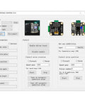 MKS SERVO42C control software window with port settings, read parameters, and three driver board thumbnails.