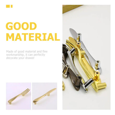 Three-Piece Kitchen Cabinet Handles Set With Gold Finish Drawer Knobs And Pulls For Home Cabinets Doors Bedroom Dresser
