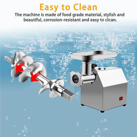 Stainless Steel Meat Grinder 1500W With Reverse Function Grind Like A Pro Versatile Sausage Stuffing Machine detail view.