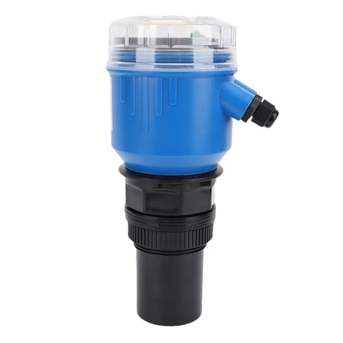Ultrasonic Level Meter With Digital LCD Display, LED Readout, And 4 To 20 mA Output, blue industrial sensor for liquid measurement