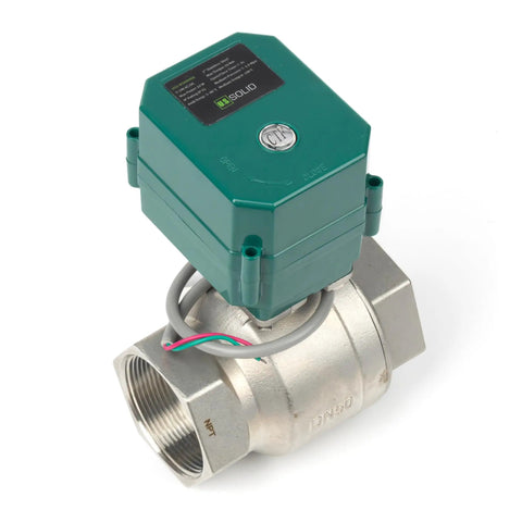 Heavy Duty Motorized Ball Valve 2 Inch Full Port 304 Stainless NSF Certified Electric Ball Valve 9 24V AC DC 2 Wire Auto Return Normally Closed For Drinking Water Lines
