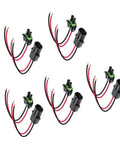 Grab This Awesome 5 Piece Ols Two Wire Weather Pack Connector Kit With Assorted Six Inch 16 Awg Waterproof Wires Perfect For Auto Marine Racing Or Industrial Jobs That Need Heavy Duty Sealed Connections, 5-piece black two-wire connectors with red and black 16 AWG leads